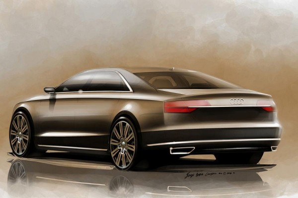2014 Audi A8 Sketch 1 600x400 at 2014 Audi A8 Official Sketches Revealed