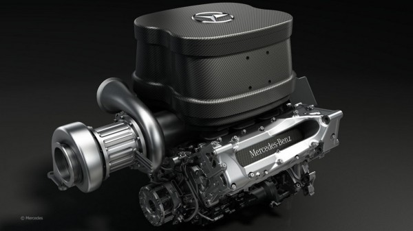 mercedes 2014 v6 f1 engine 600x337 at Mercedes AMG V6 Turbo F1 Engine Virtually Laps Monza