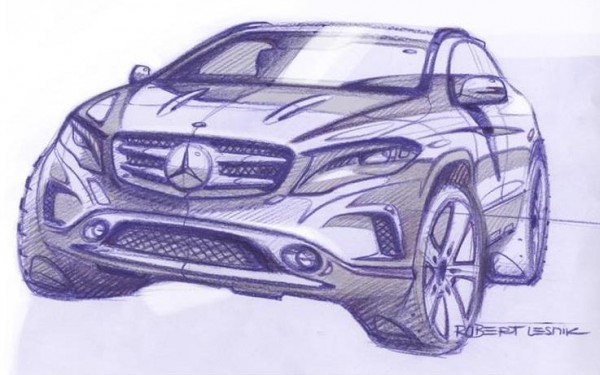 merceds gla sketch 1 600x375 at IAA Preview: Mercedes GLA Teased In Official Sketches