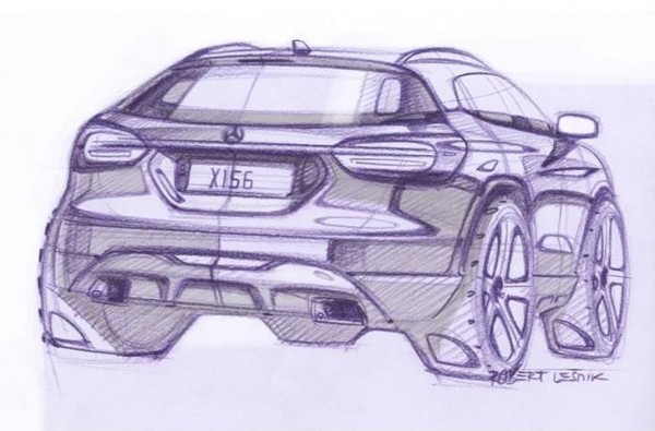 merceds gla sketch 2 600x395 at IAA Preview: Mercedes GLA Teased In Official Sketches