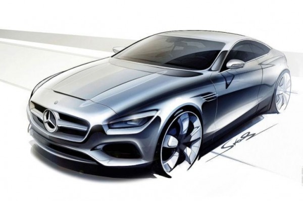 Mercedes S Class Coupe 1 600x399 at Mercedes S Class Coupe Revealed In Design Sketches