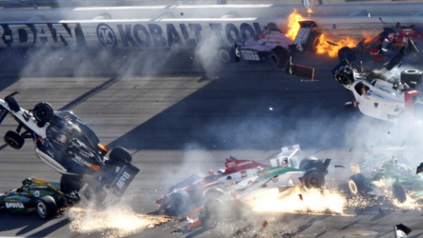 Indy car accident 600x338 at 10 Technologies Made Popular By Indy Car Racing
