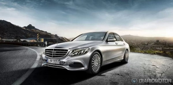 Mercedes C Class 2014 1 600x296 at New Mercedes C Class Revealed in Leaked Pictures