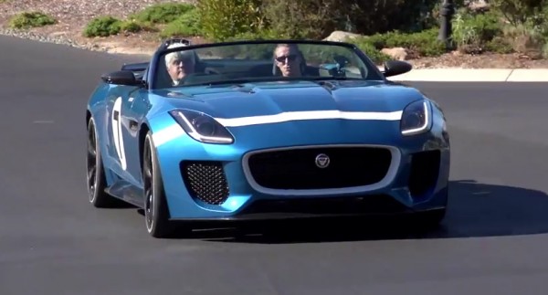 leno f type 2 600x323 at Jay Leno Drives Jaguar F Type and Project 7 Concept