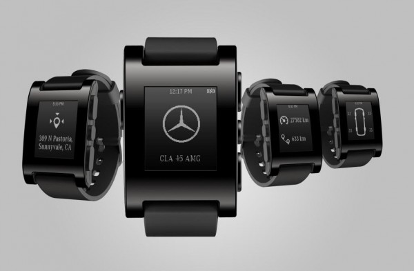 Mercedes Benz Pebble Smartwatch 1 600x393 at Mercedes Benz Pebble Smartwatch: CES Preview