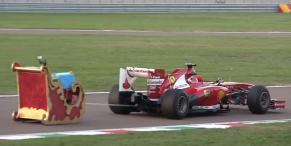 f1 santa 600x301 at Santa Claus Gets F1 Powered Sled Courtesy of Ferrari 