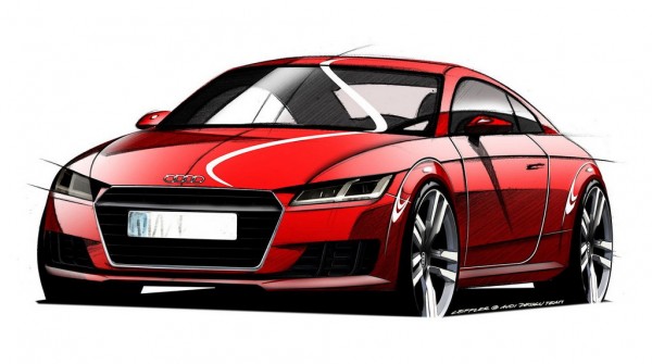 2015 Audi TT sketch 1 600x335 at 2015 Audi TT Previewed in Official Sketches
