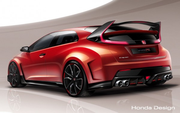Honda Civic Type R Concept 600x376 at New Honda Civic Type R Concept Teased in Official Sketch