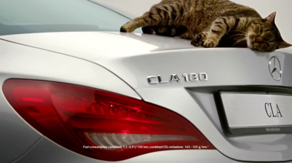 Mercedes CLA Cat Commercial 600x335 at Mercedes CLA Cat Commercial Boasts Aerodynamic Efficiency