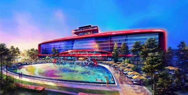 Ferrari Land Theme Park 3 600x304 at Ferrari Land Theme Park in Barcelona Set for 2016 Launch