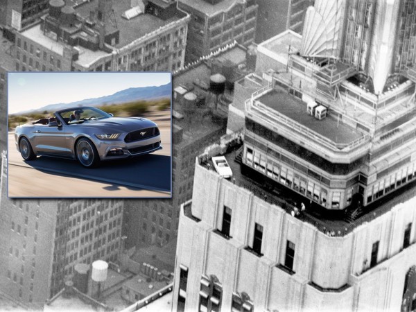 Ford Mustang at the Empire State Building 1 600x450 at 50th Anniversary Treat: Ford Mustang at the Empire State Building
