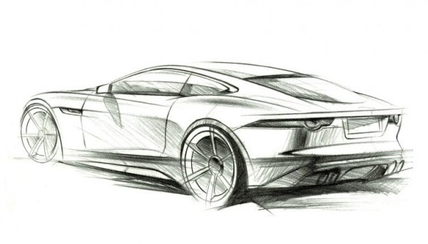 f type sketch 600x342 at Jaguar XJ Luxury Coupe Planned as XK Replacement