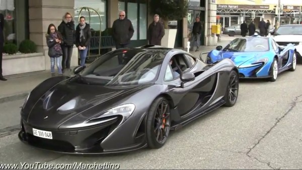 p1 duo 1 600x339 at Two McLaren P1s Spotted Hanging Out in Geneva