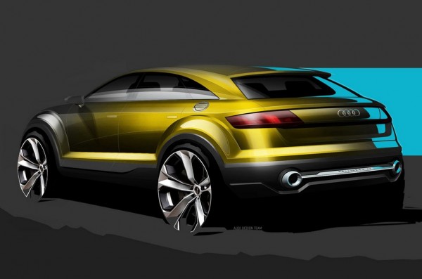 Audi Crossover Sketch 2 600x397 at New Audi Crossover Teased: Official Sketches