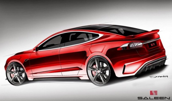 Tesla Model S by Saleen 2 600x352 at Tesla Model S by Saleen Previewed in Official Sketches