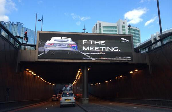 jaguar f the meeting at Jaguar F Type Coupe Gets Rude Advertisement in UK