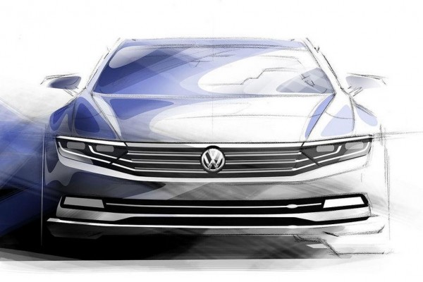 2015 Volkswagen Passat Design Sketches 1 600x400 at 2015 Volkswagen Passat Design Sketches Revealed 