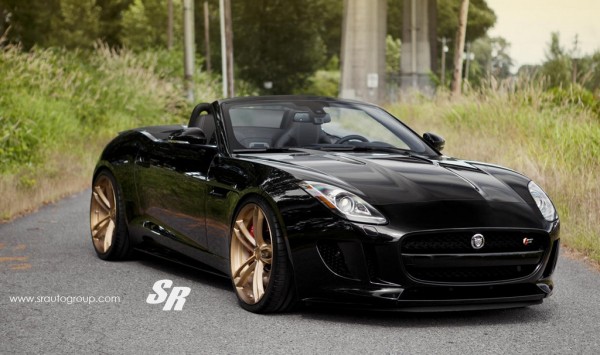 Jaguar F Type with Gold Wheels 0 600x355 at Black Jaguar F Type with Gold Wheels – Bit too Much?