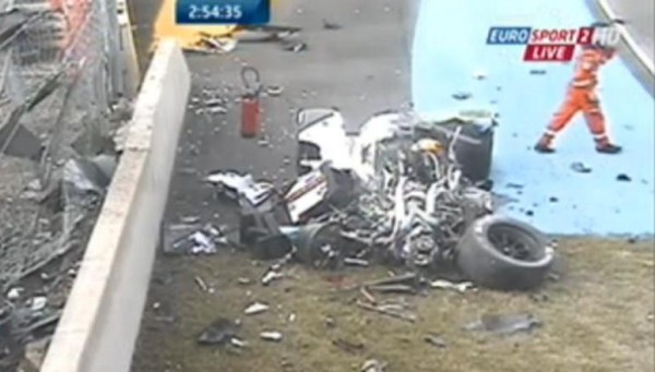 audi r18 crash 600x341 at Loic Duval Hospitalized After Audi R18 Crash at Le Mans