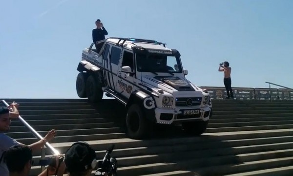 brabus 6x6 barcelona 600x362 at Brabus G63 6x6 Takes The Stairs Like a Boss!
