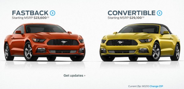 mustang configurator 600x291 at 2015 Ford Mustang Online Configurator Now Live