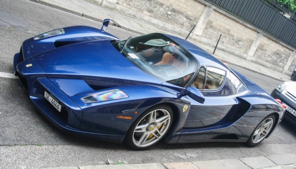 Blue Ferrari Enzo 0 600x343 at Magnificent Blue Ferrari Enzo Spotted in Paris