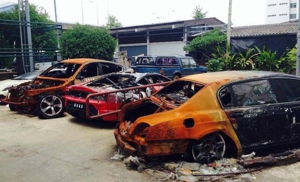 Fire Destroys Multiple Exotic Cars 0 600x365 at Fire Destroys Multiple Exotic Cars in Thailand