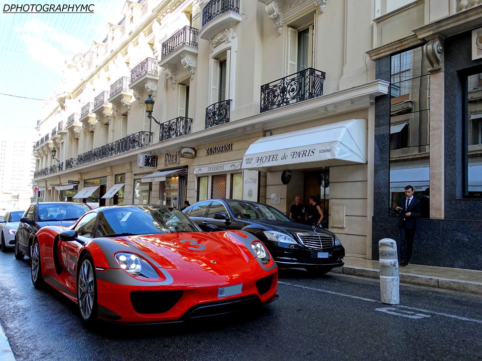 Red Porsche 918 Weissach 1 at Red Porsche 918 Weissach Out and About in Monaco