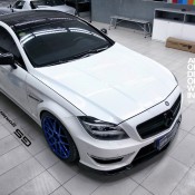 blue wheeled cls 10 175x175 at Blue Wheeled Mercedes CLS63 AMG by Golden Star
