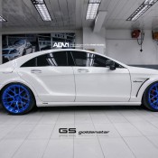 blue wheeled cls 12 175x175 at Blue Wheeled Mercedes CLS63 AMG by Golden Star
