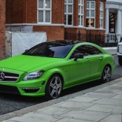 matee green cls 1 175x175 at Matte Green Mercedes CLS63 AMG Spotted in London