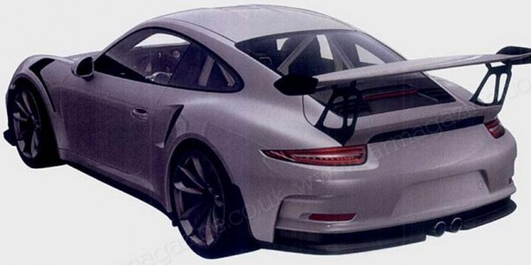Porsche 991 GT3 RS Patent 1 600x299 at Porsche 991 GT3 RS Revealed in Patent Photos