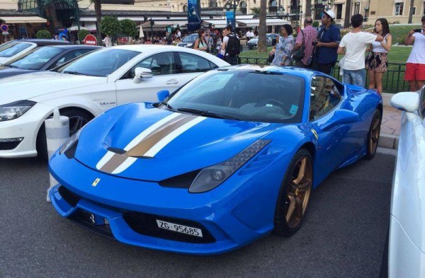 blue speciale 0 600x393 at Blue Ferrari 458 Speciale Rocks Monaco