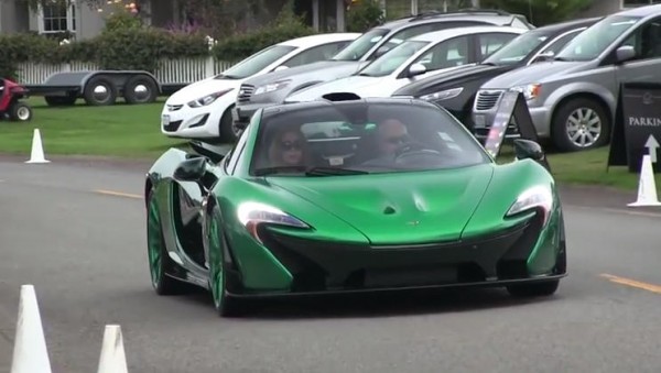 green p1 600x339 at Green on Green McLaren P1 Scooped Up Close