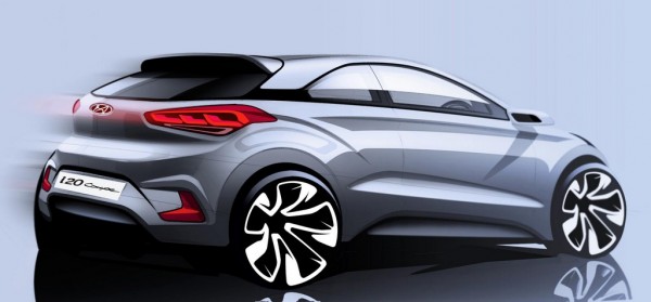 Hyundai i20 Coupe 600x279 at Hyundai i20 Coupe Previewed in Official Sketch