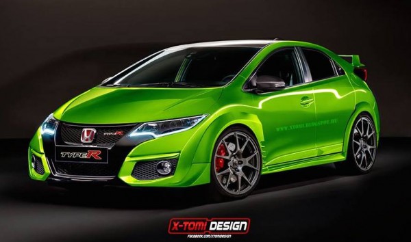 honda civic type r 600x354 at Honda Civic Type R Rendered in Production Guise