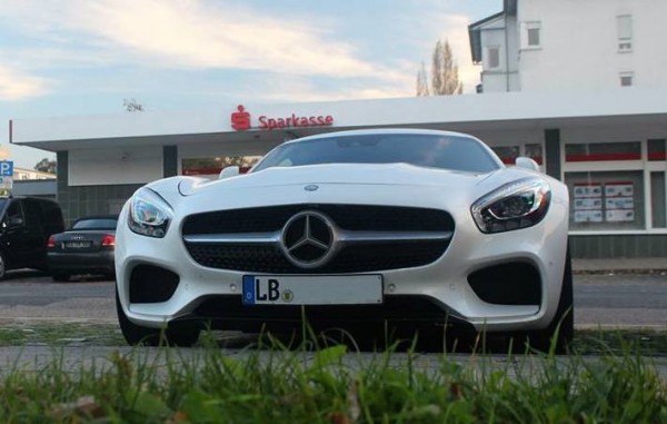White Mercedes AMG GT 0 600x381 at White Mercedes AMG GT Spotted with Bits Missing