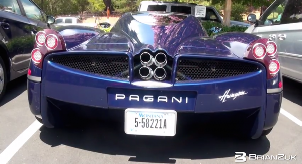 huayra blue 3 600x326 at Extremely Gorgeous Blue Pagani Huayra on the Road