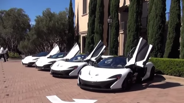 p1 lunch 600x335 at Going to Lunch in McLaren P1, Mercedes SLR & Lambo LP640!