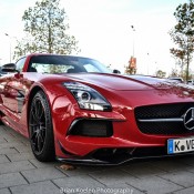 red sls 5 175x175 at Juicy Red Mercedes SLS Black Series Spotted in Netherlands 