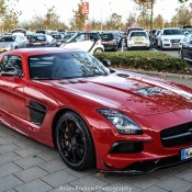 red sls 6 175x175 at Juicy Red Mercedes SLS Black Series Spotted in Netherlands 