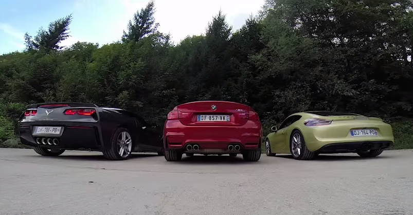 soundtrack at Sound Off: BMW M4 vs Corvette C7 vs Cayman GTS