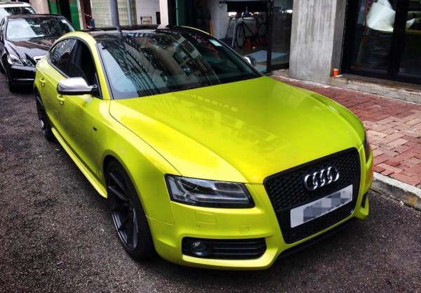 Audi S5 Sportback lime 0 600x417 at Audi S5 Sportback Wrapped in Lime Yellow