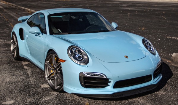 Baby Blue 991 Turbo 0 600x354 at Baby Blue 991 Turbo S on HRE Wheels