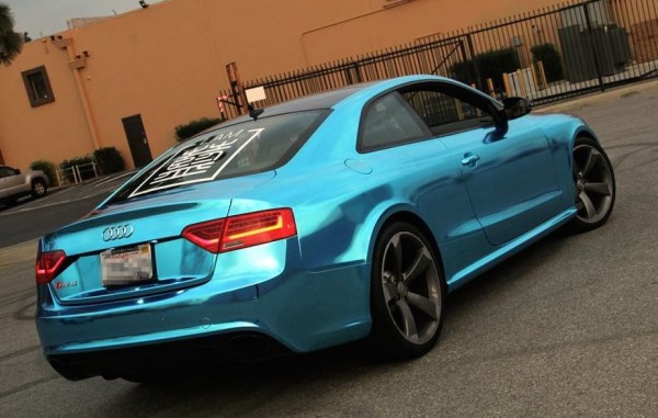 Blue Chrome Audi Rs5 0 600x381 at Audi RS5 Wrapped in Ice Blue Chrome