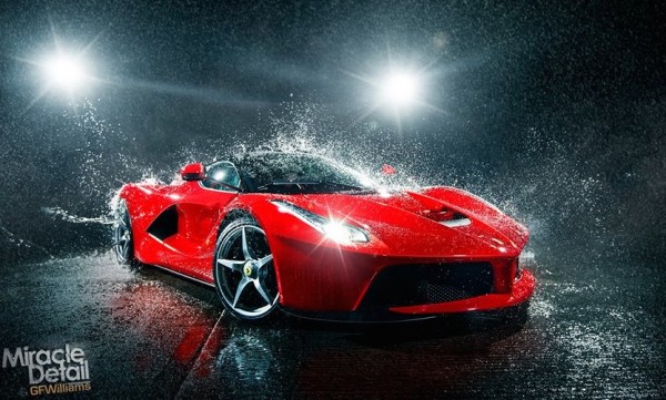 Ferrari LaFerrari Wet 1 600x361 at Photoshoot: Ferrari LaFerrari Gets All Wet!