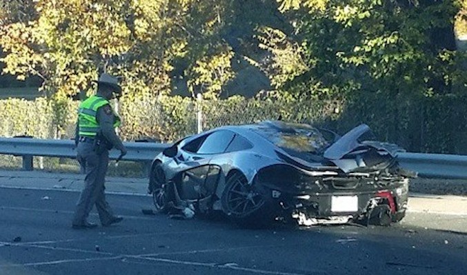 McLaren P1 Crashed 1 at Day Old McLaren P1 Crashed in Dallas