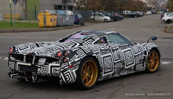 Pagani Huayra Test Mule 600x344 at Pagani Huayra Test Mule Spotted on the Road