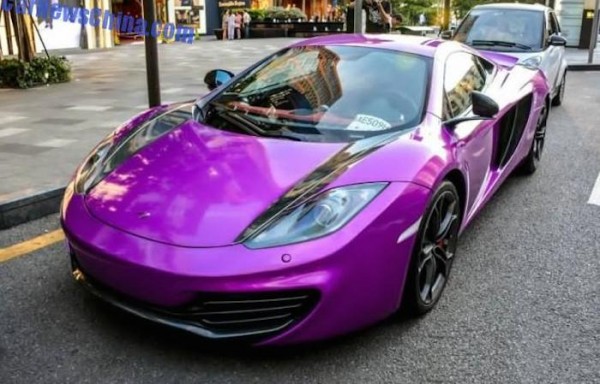 purple mclaren 12c 1 600x384 at Purple McLaren 12C Spotted in China