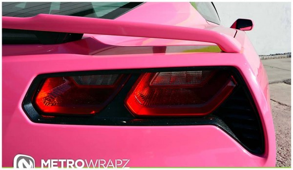 Paris Hilton Pink Corvette 5 600x350 at Paris Hilton’s Gloss Pink Corvette by Metro Wrapz